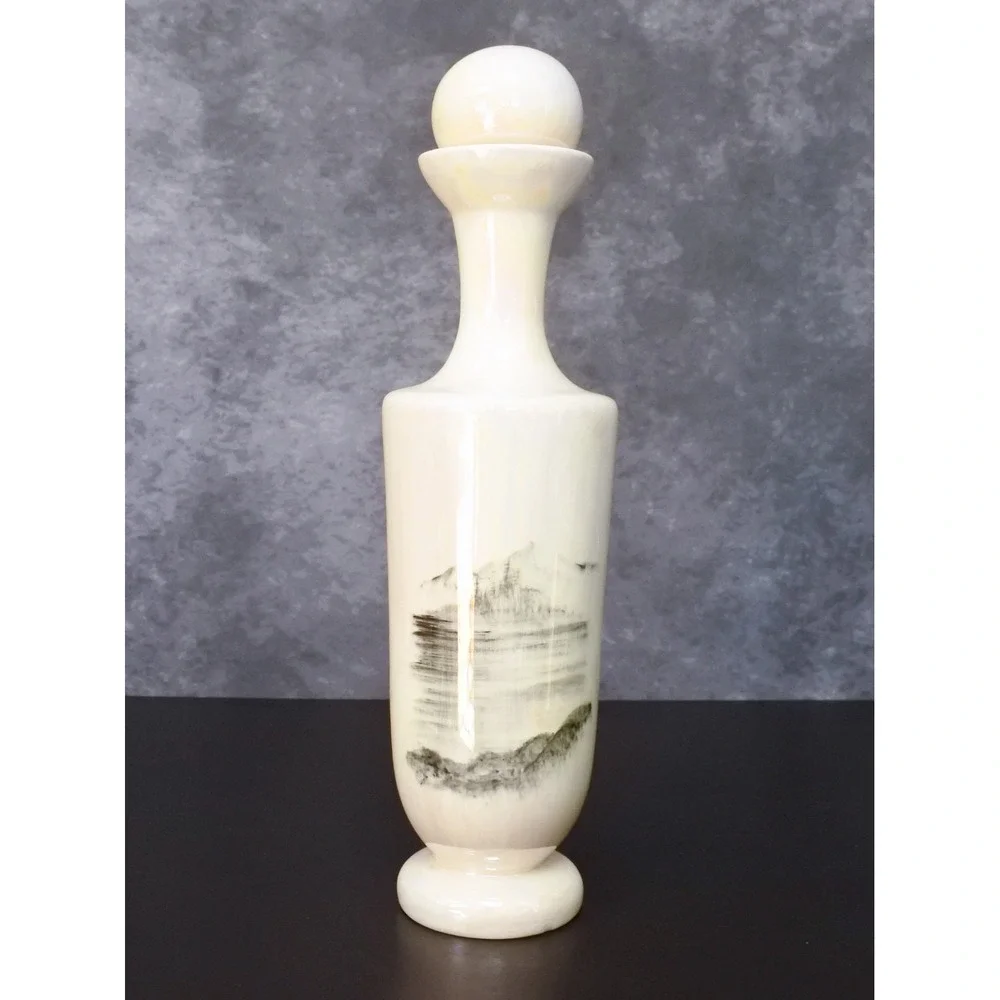 Vintage Bering Sea Originals Alaska Hand Painted Geese Lusterware Decanter